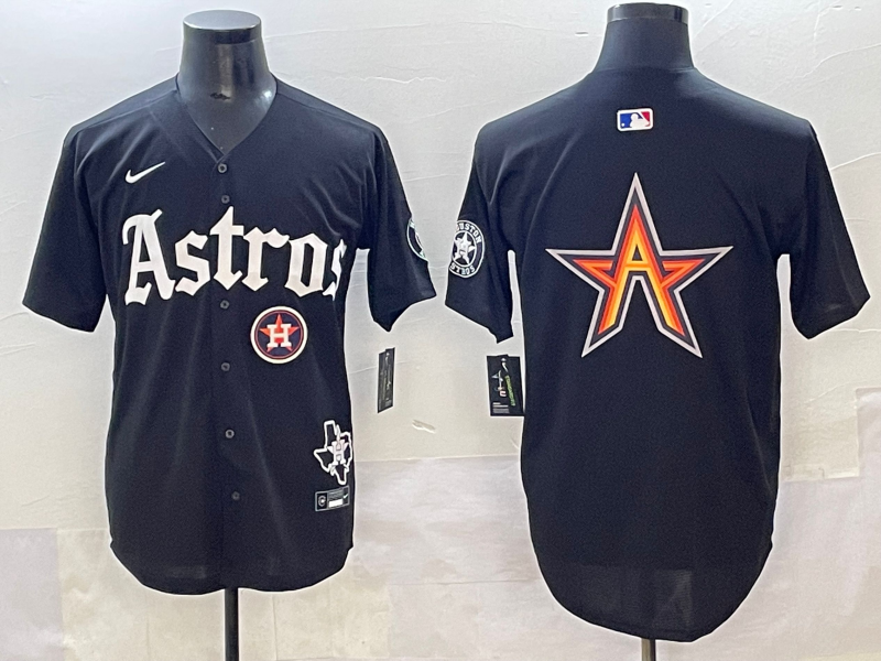 Men Houston Astros blank black MLB Nike 2025 jersey style  15->houston astros->MLB Jersey